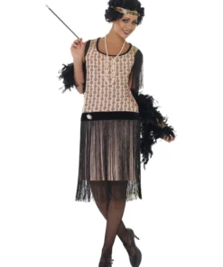 Smiffy's Womens Charleston Fringed Flapper Costume 1920's Gatsby Outfit