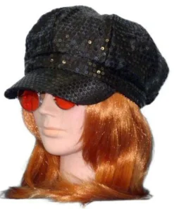 Carnival Products Mod Sequin 1960's Black Costume Hat