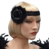 Carnival Products Womens Rose Black Flapper 20's Headband