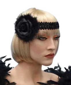 Carnival Products Womens Rose Black Flapper 20's Headband