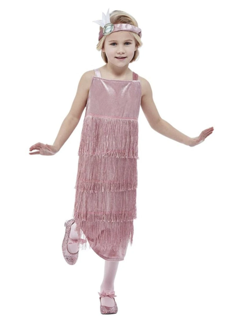 Smiffy's 20s Pink Flapper Costume For Girls Kids 4 Smiffy's 20s Pink Flapper Costume For Girls Kids