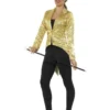 Smiffys Gold Sequin Tailcoat Jacket Showgirl Costume 1 Smiffys Gold Sequin Tailcoat Jacket Showgirl Costume