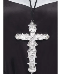 Smiffys Buy Costumes Ornate Cross Pendant, Silver