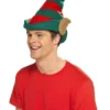Smiffy's Elf Striped Christmas Hat With Ears Buy Costumes