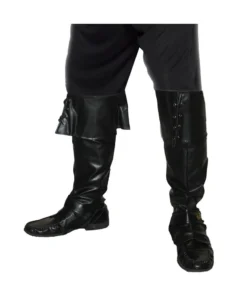 Smiffys Mens Pirate Black Vinyl Accessory Bootcovers For Adults