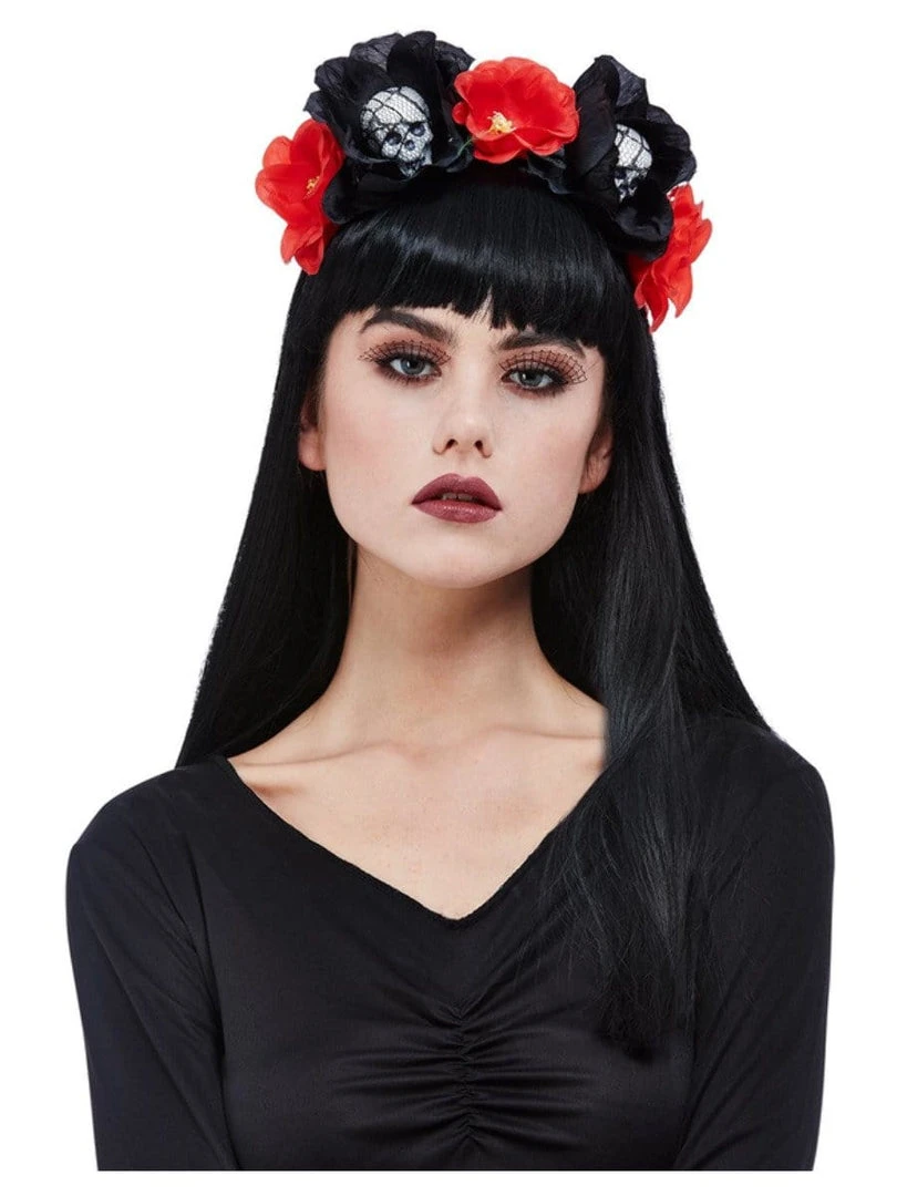 Smiffy's Buy Costumes Skull Roses Headband 3 Smiffy's Buy Costumes Skull Roses Headband