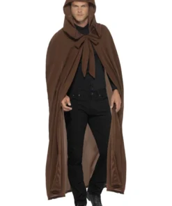 Smiffy's Mens Gravekeeper Hooded Brown Cloak