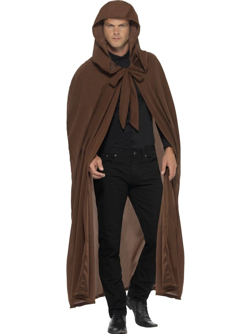 Smiffy's Mens Gravekeeper Hooded Brown Cloak 3 Smiffy's Mens Gravekeeper Hooded Brown Cloak