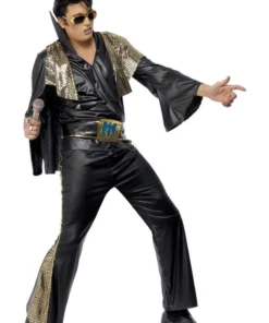 Smiffys Elvis Black & Gold Adult Men's Costume