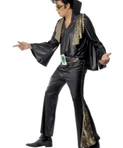 Smiffys Elvis Black & Gold Adult Men's Costume