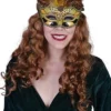 Tomfoolery Womens Masquerade Gold Mask With Feathers