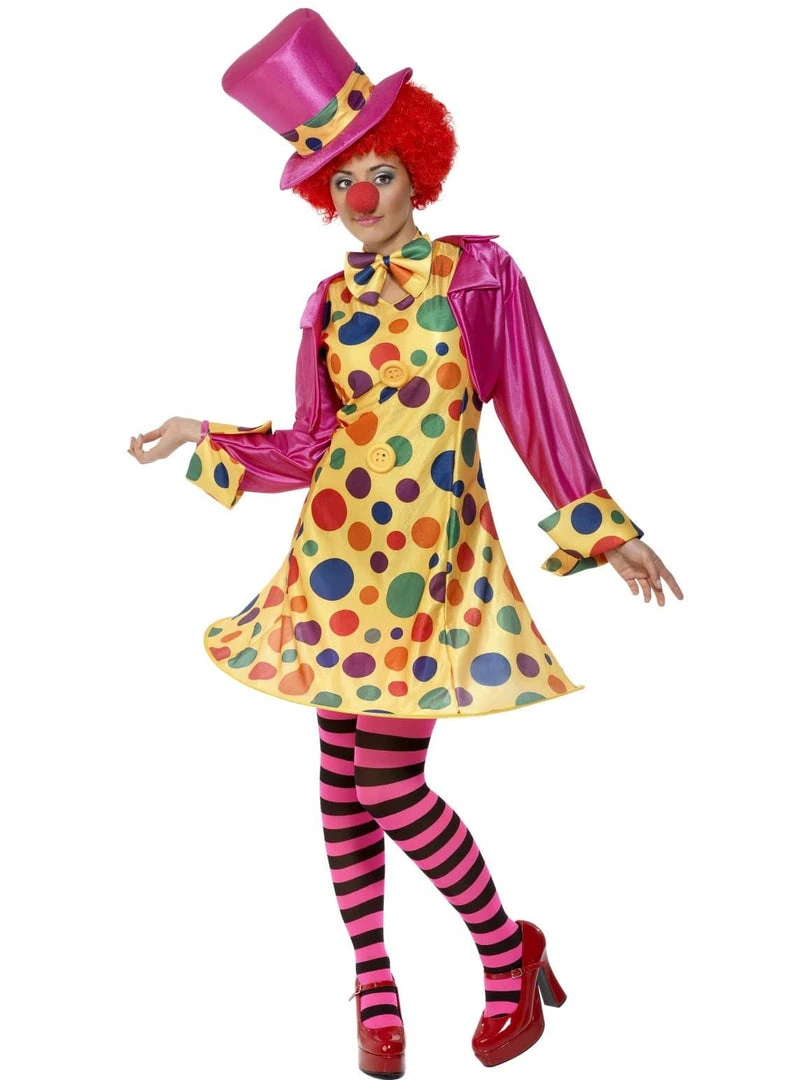Smiffys Lady Clown Costume Multi Coloured Womens 3 Smiffys Lady Clown Costume Multi Coloured Womens