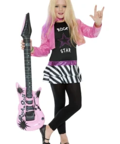 Smiffys Glam Rockstar Girl's 80's Costume