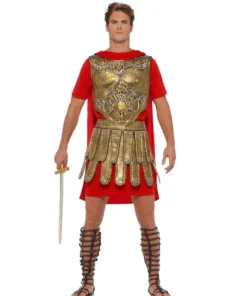 Smiffy's Mens Roman Gladiator Costume Gold