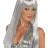 Smiffys Glitter Silver Disco Wig For Adults 2 Smiffys Glitter Silver Disco Wig For Adults