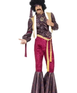Smiffys Mens 70's Psychedelic Rocker Costume Purple