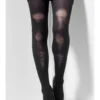 Smiffy's Distressed Opaque Tights Black Womens