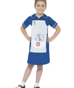 Smiffys Buy Costumes Navy Blue Girls Nurse Costume
