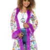 Smiffys 60s Groovy Hippie Coat, Multi-Coloured Womens 1 Smiffys 60s Groovy Hippie Coat, Multi-Coloured Womens