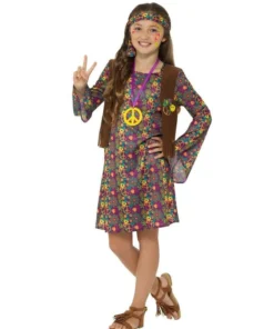 Smiffys Peace Love Hippie Girl Childrens 60's Costume