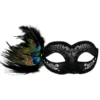 Tomfoolery Womens Peacock Feathers Masquerade Women's Mask Venetian Style