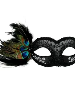 Tomfoolery Womens Peacock Feathers Masquerade Women's Mask Venetian Style