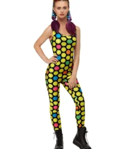 Smiffys Smiley Multi-Coloured Adult Unitard Womens