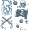 Tinsley Transfers Womens Pirate Fake Temporary Tattoo Buccaneer Costume Kit Makeup