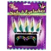 Rubies Mardi Gras Nails And Lashes Accessory Set Womens