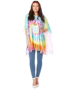 Karnival Costumes 60s 70s Hippie Poncho Womens