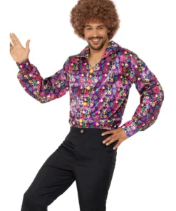 Smiffy's Mens Psychedelic CND 60s 70s Peace Sign Shirt