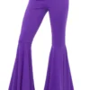 Smiffy's Sixties 60s 70s Purple Stretch Womens Flares