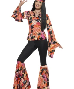 Smiffy's Womens Willow The Hippie 60s Ladies Flares And Top Costume