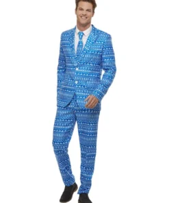 Smiffys Mens Wrapping Paper Adult Christmas Suit