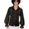 Smiffy's Buy Costumes 60's 70's Black Ruffled Shirt