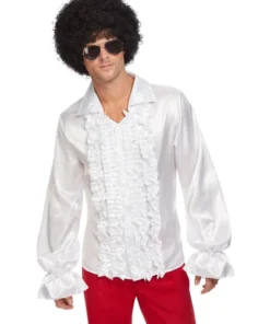 Smiffy's 60's 70's White Ruffled Shirt Buy Costumes