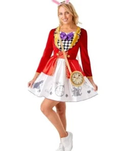 Rubies Womens White Rabbit Alice In Wonderland Women's Disney Costume