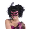 Rubies Burlesque Pink & Black Half Mask For Adults Womens