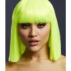 Smiffys Womens Lola Neon Lime Heat Resistant Accessory Wig 1 Smiffys Womens Lola Neon Lime Heat Resistant Accessory Wig