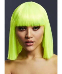 Smiffys Womens Lola Neon Lime Heat Resistant Accessory Wig