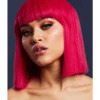 Smiffys Lola Magenta Pink Heat Resistant Accessory Wig Womens