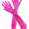 Music Legs Formal Hot Pink Long Satin Quality 1920's Stretchy Costume Gloves Womens 2 Music Legs Formal Hot Pink Long Satin Quality 1920's Stretchy Costume Gloves Womens