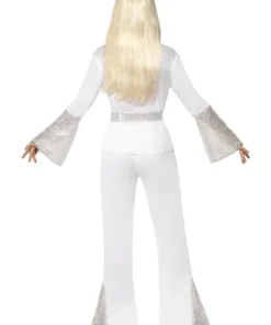 Smiffy's Disco 70s White Sequin Women's Costume Womens