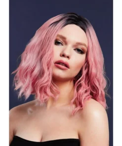 Smiffys Womens Cara Ash Pink Blend Heat Resistant Accessory Wig