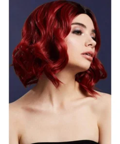 Smiffys Womens Kourtney Ruby Red Heat Resistant Accessory Wig