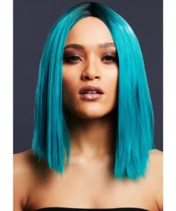 Smiffys Kylie Teal Heat Resistant Accessory Wig