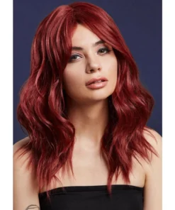 Smiffys Womens Ashley Ruby Red Heat Resistant Accessory Wig