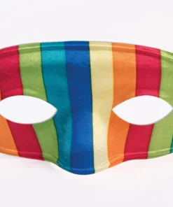 Rubies Rainbow Striped Half Mask For Adults