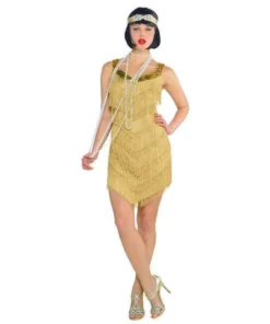 Amscan Champagne Flapper 1920s Fringed Dress Buy Costumes
