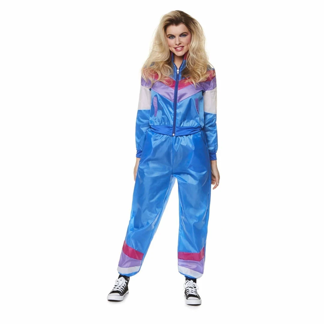 Karnival Costumes 80s Shell Suit Tracksuit Costume For Women Womens 3 Karnival Costumes 80s Shell Suit Tracksuit Costume For Women Womens